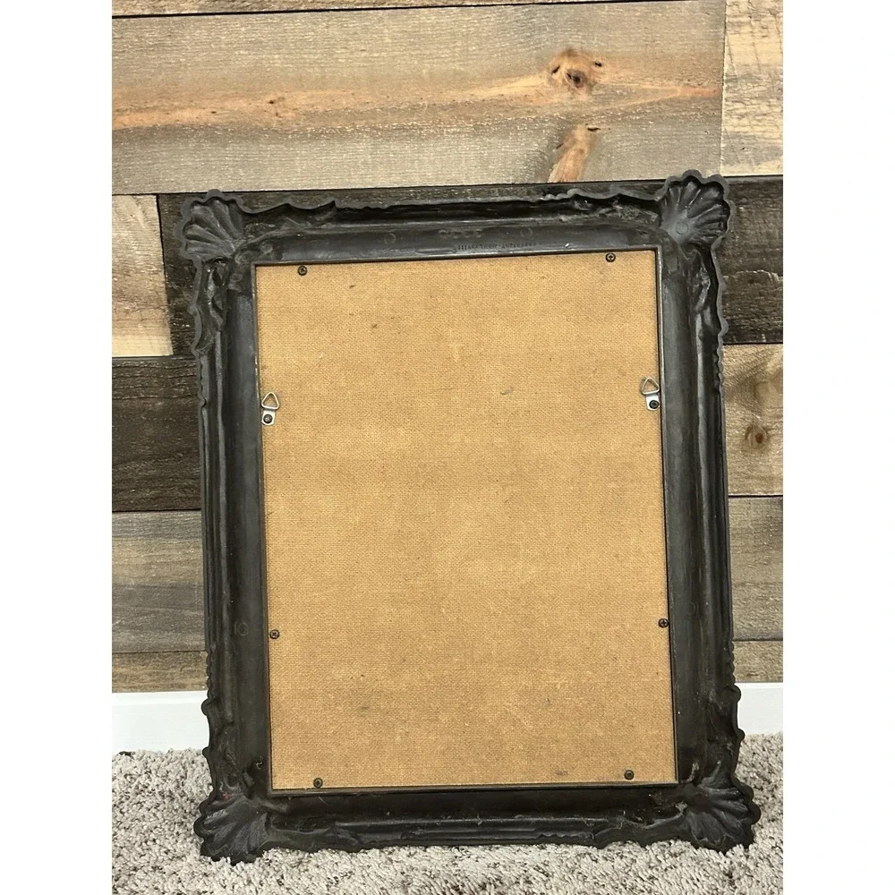 Vtg Homco #3330 Interior Flowers /Floral‎ Syroco Faux Wood Look MCM
